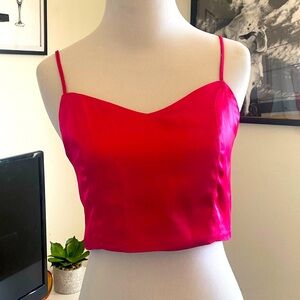 Revolve house of Harlow pink satin top